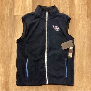 Men’s NFL Football Tennessee Titans Full-Zip Navy Blue Fleece Vest Size Medium